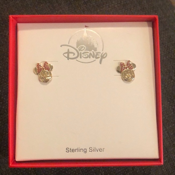 Disney Parks Mickey Mouse Rhinestone Minnie Mouse Stud Earrings - Picture 1 of 4
